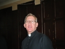 Fr Ian after Mass - hoping that he'll get a breakfast this year before he has to go to St. Mary Magdelenes!